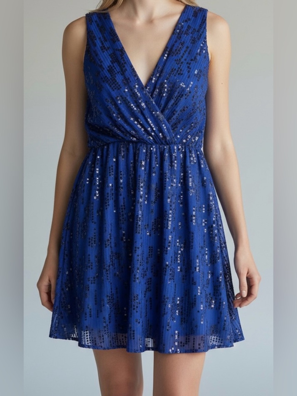 Express Royal Blue Sequin Dress